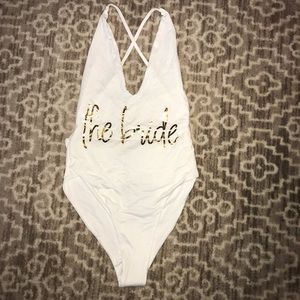 Bridal one piece swim suit